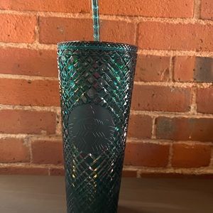 2021 Starbucks Holiday Emerald Green Jeweled Venti 24oz Tumbler Cup New